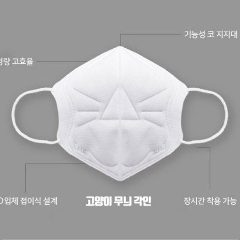Kids KF94 Tiger Mask 25 PCS White Small Face Mask Made in Korea