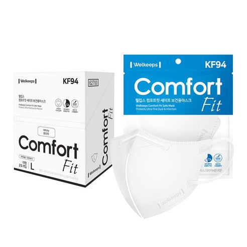 Welkeeps Comfort Fit KF94 Duckbill Mask – 25 PCS Medium Size – Made in Korea